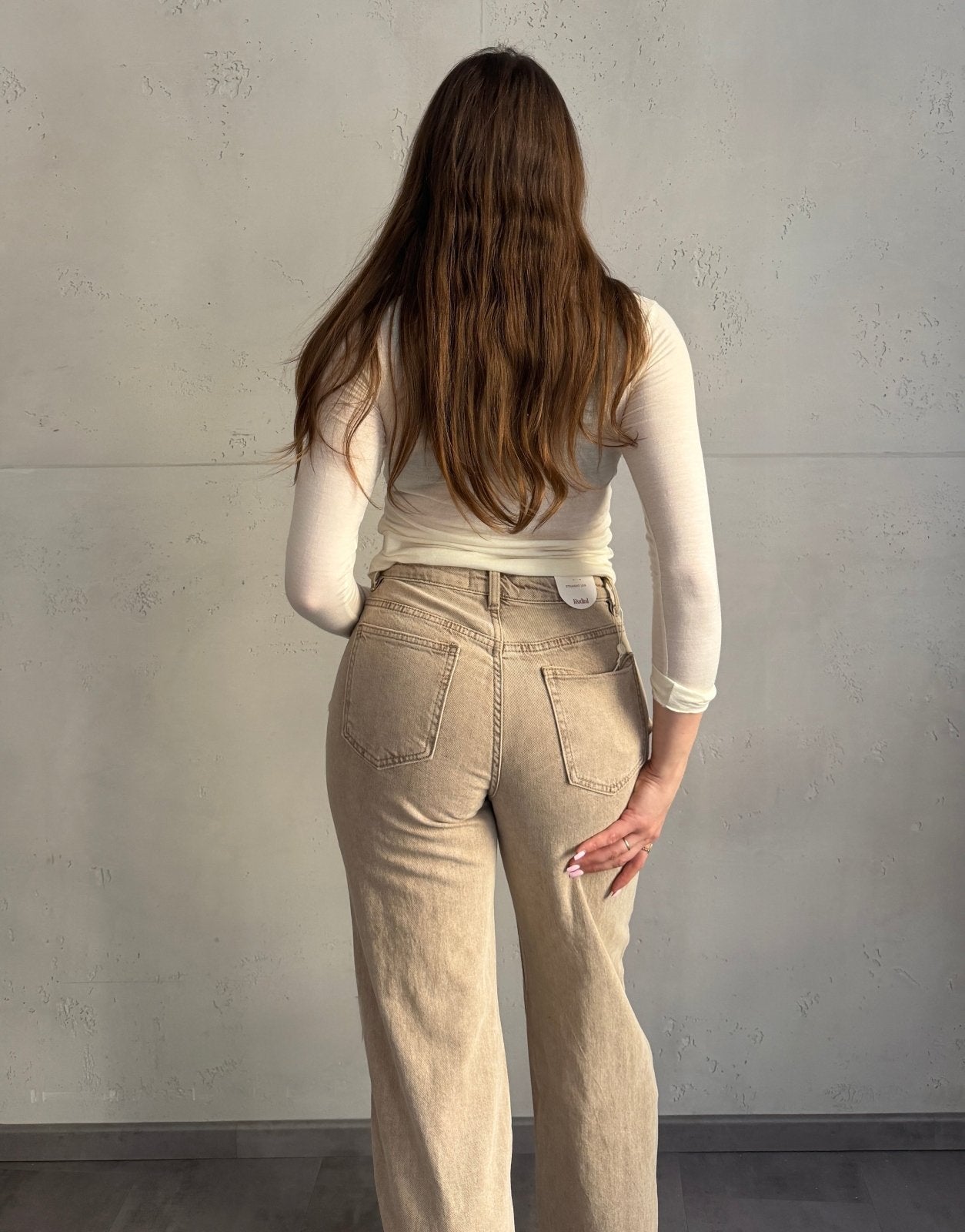 Straight Leg Jeans in Beige – Stonewashed - Switch - Fashion