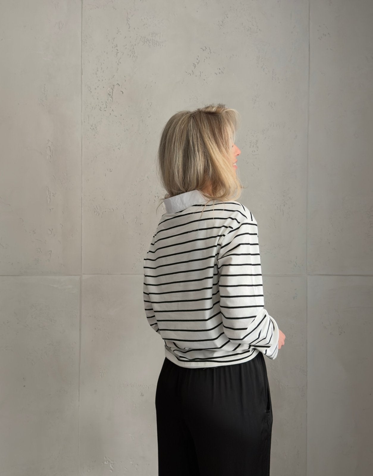 Streifen - Polo mit weitem Langarm im 80s Style – Retro trifft Modern - Switch - Fashion