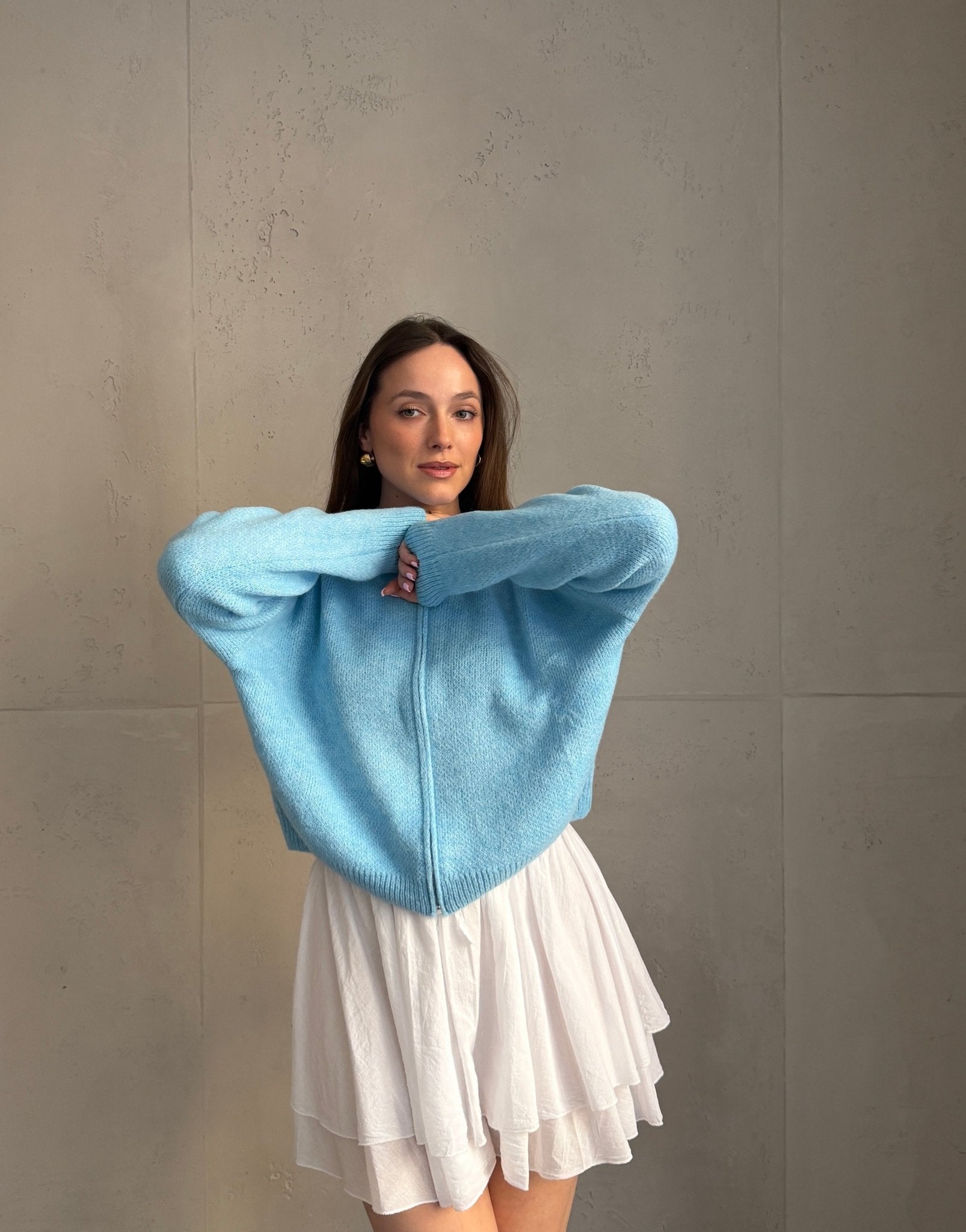 Strickjacke im Bomber - Stil mit Reißverschluss - Switch - Fashion