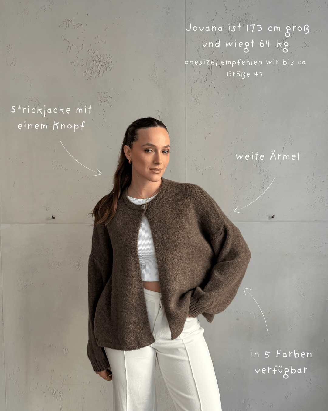 Strickjacke mit einem Knopf und weitem Arm - Switch - Fashion