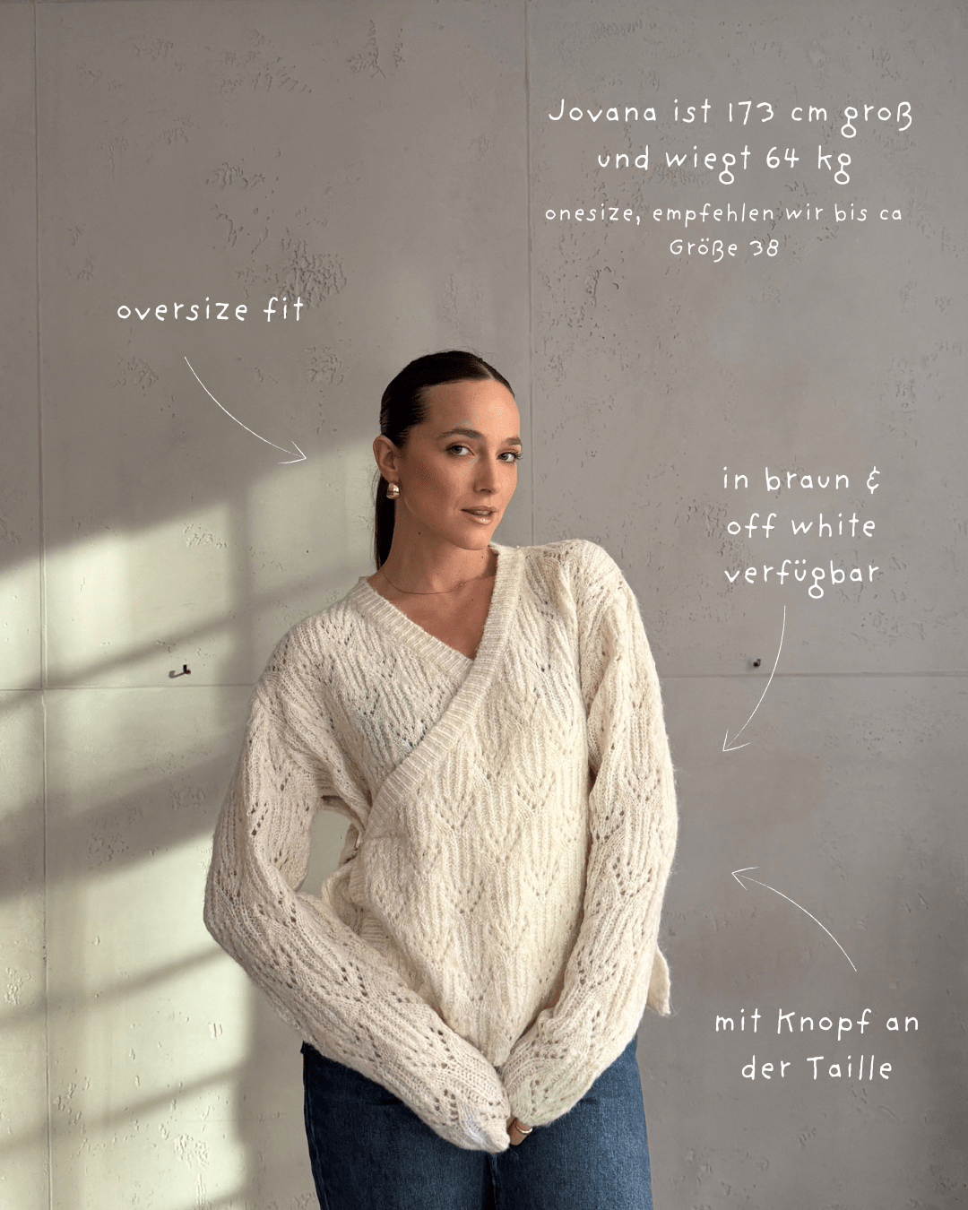 Strickjacke mit Taillen - Knopf - Switch - Fashion