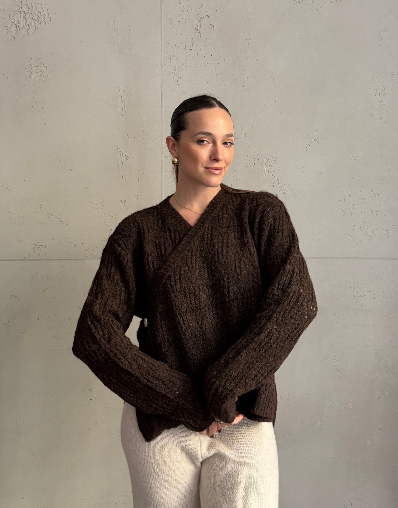 Strickjacke mit Taillen - Knopf - Switch - Fashion
