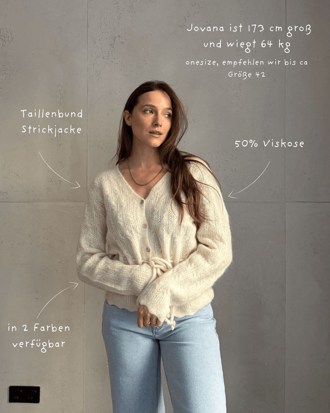 Strickjacke mit Taillenbund und V - Ausschnitt - Switch - Fashion