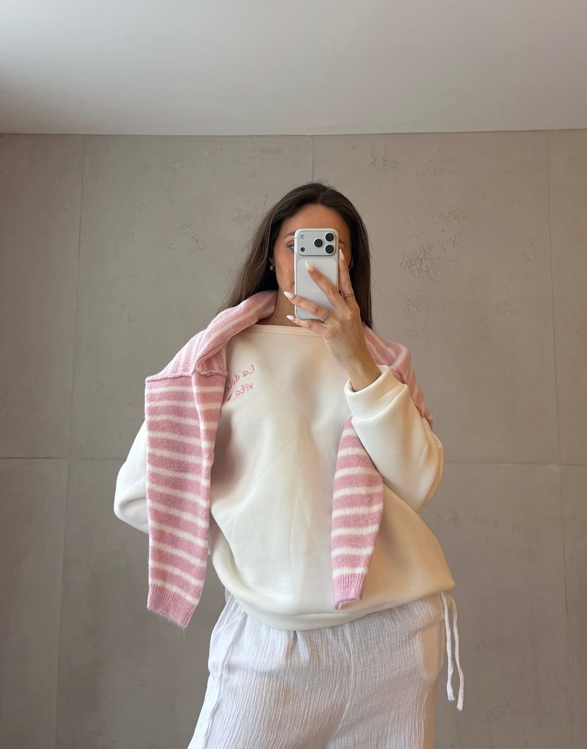 Sweatshirt mit Dolce Vita Backprint & Herz - Switch - Fashion