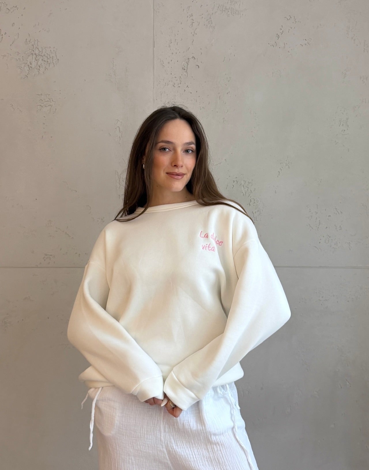 Sweatshirt mit Dolce Vita Backprint & Herz - Switch - Fashion