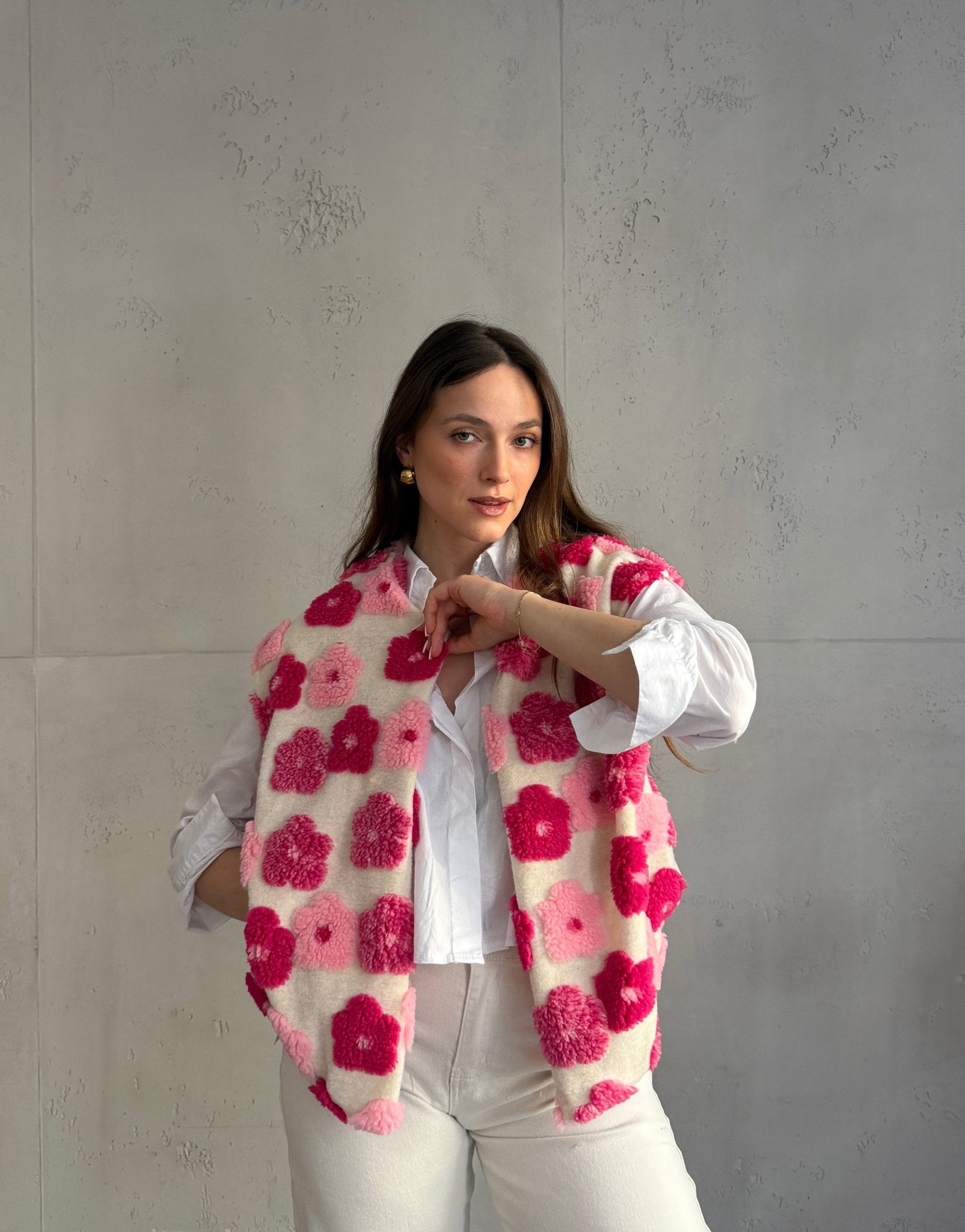 Teddy - Weste mit 3D Flower Applikation - Switch - Fashion