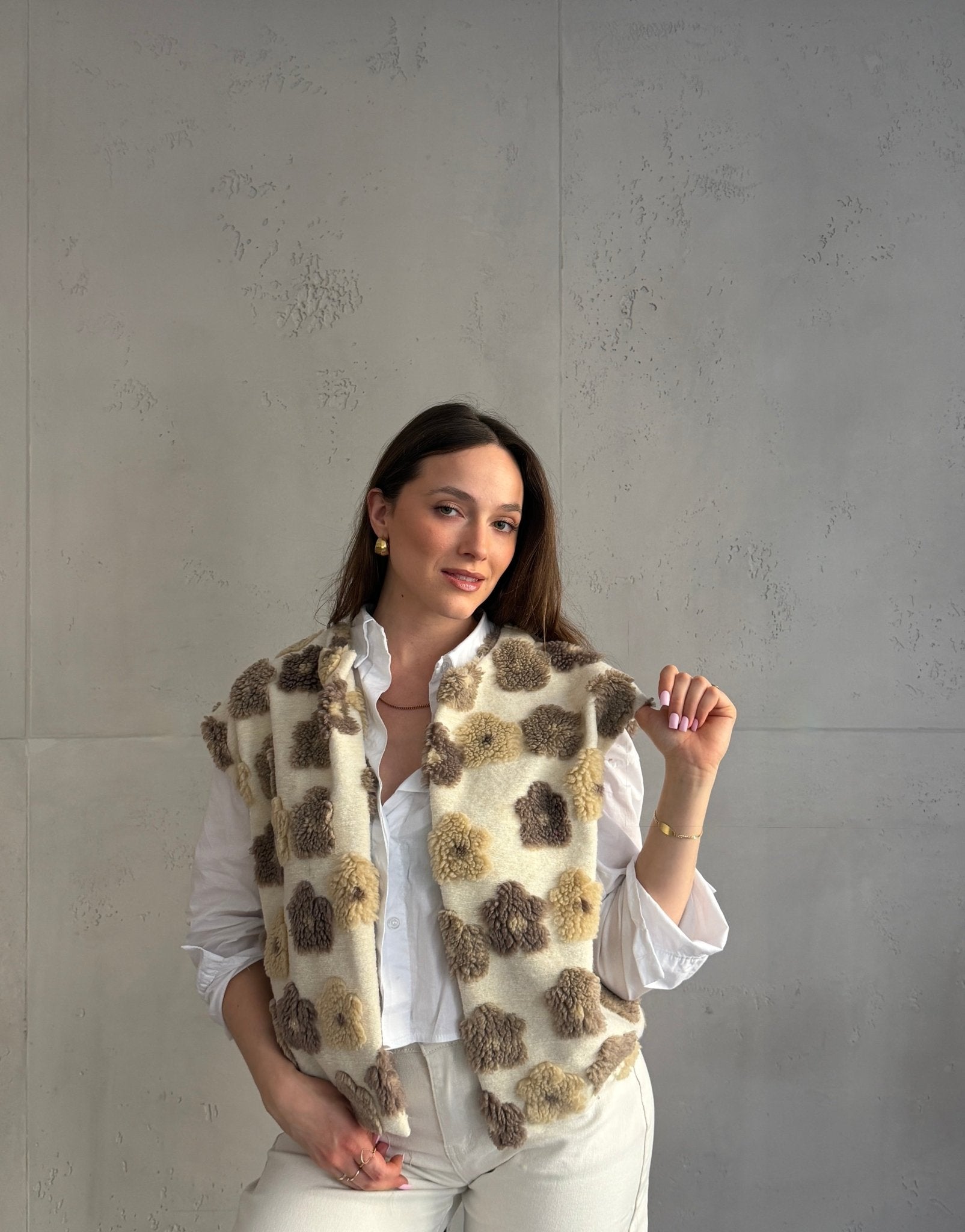 Teddy - Weste mit 3D Flower Applikation - Switch - Fashion