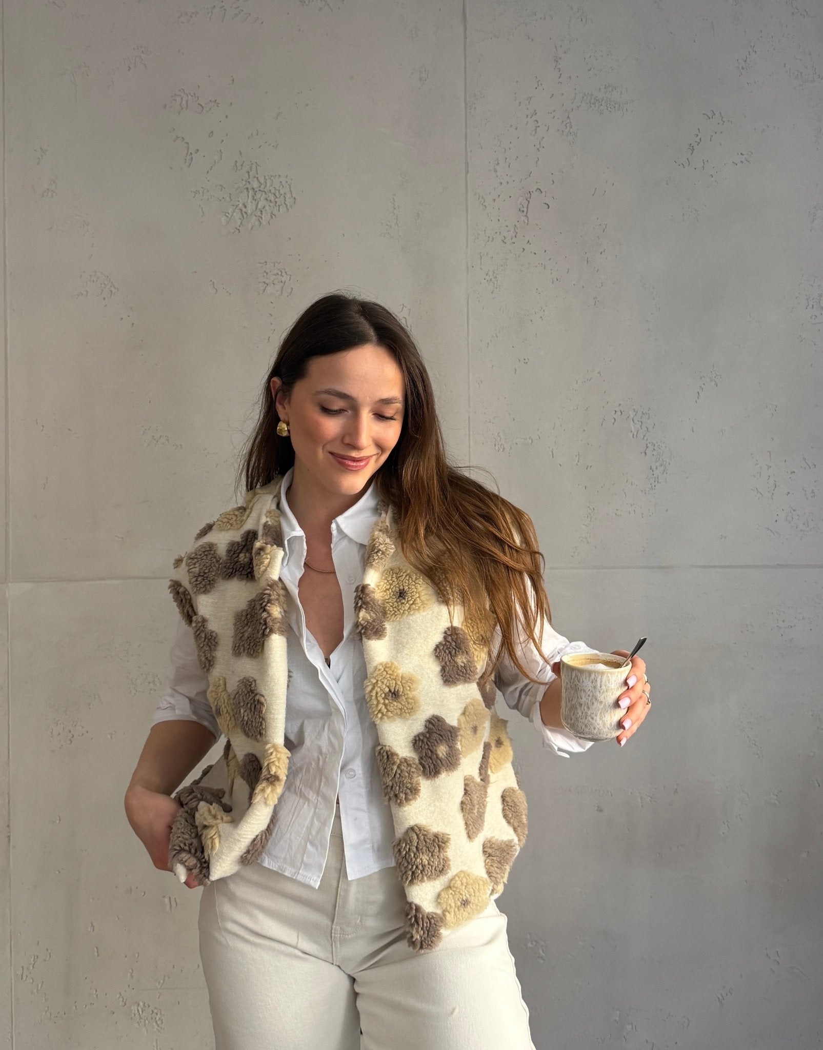 Teddy - Weste mit 3D Flower Applikation - Switch - Fashion