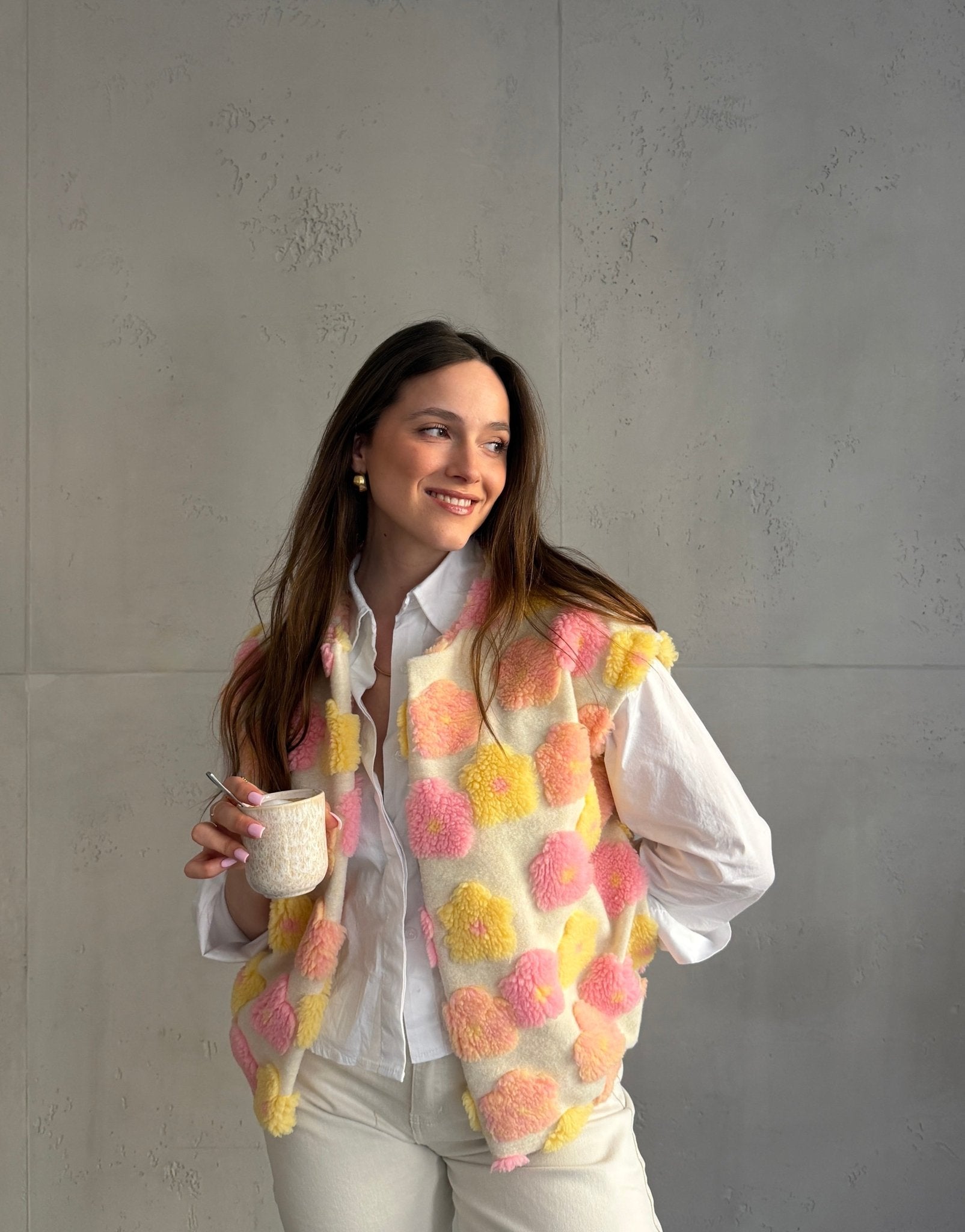 Teddy - Weste mit 3D Flower Applikation - Switch - Fashion