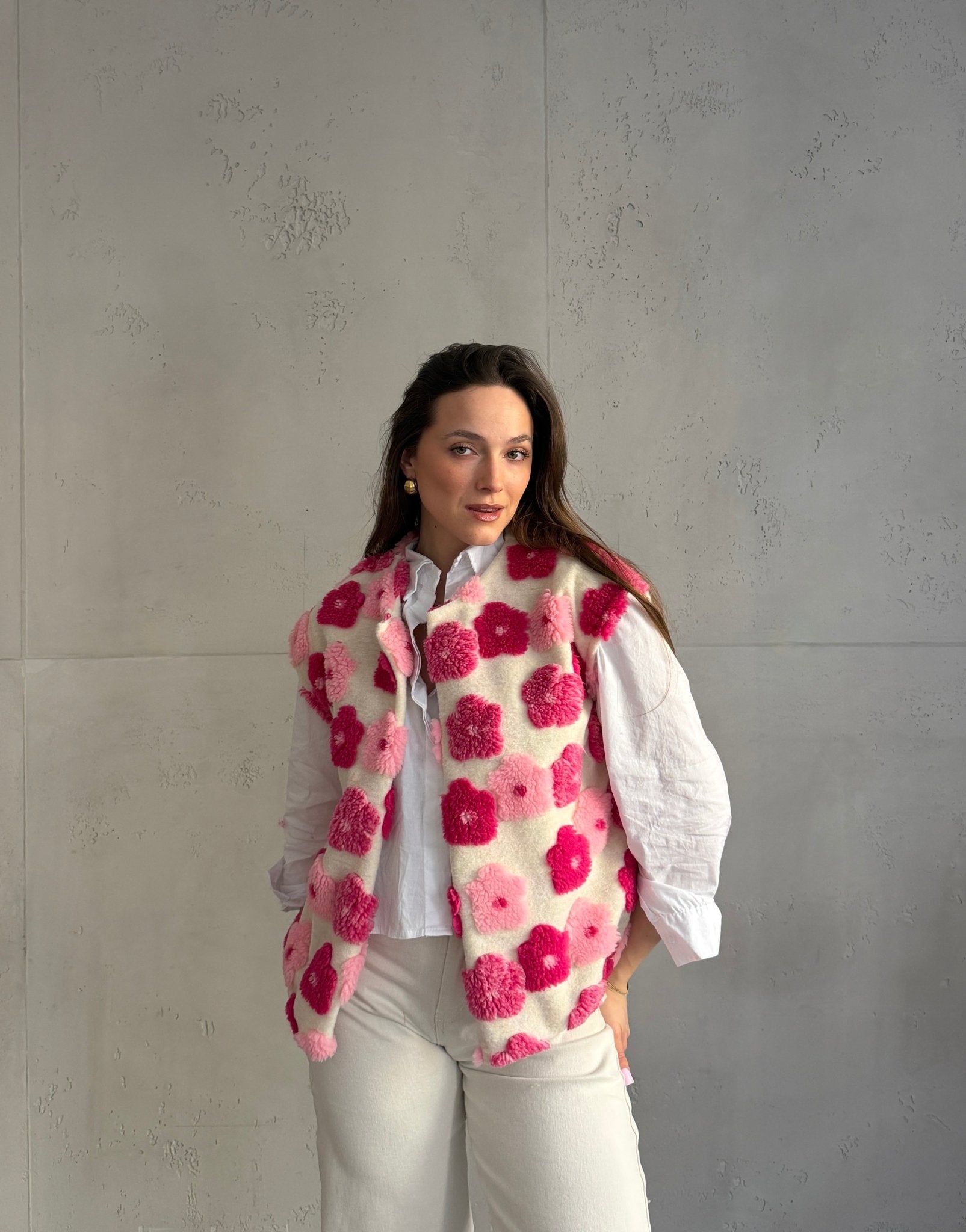 Teddy - Weste mit 3D Flower Applikation - Switch - Fashion