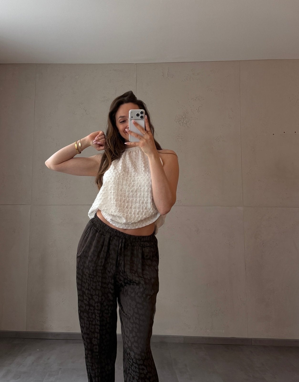 Top in Waffelstruktur mit Schleife – Krepp - Material - Switch - Fashion