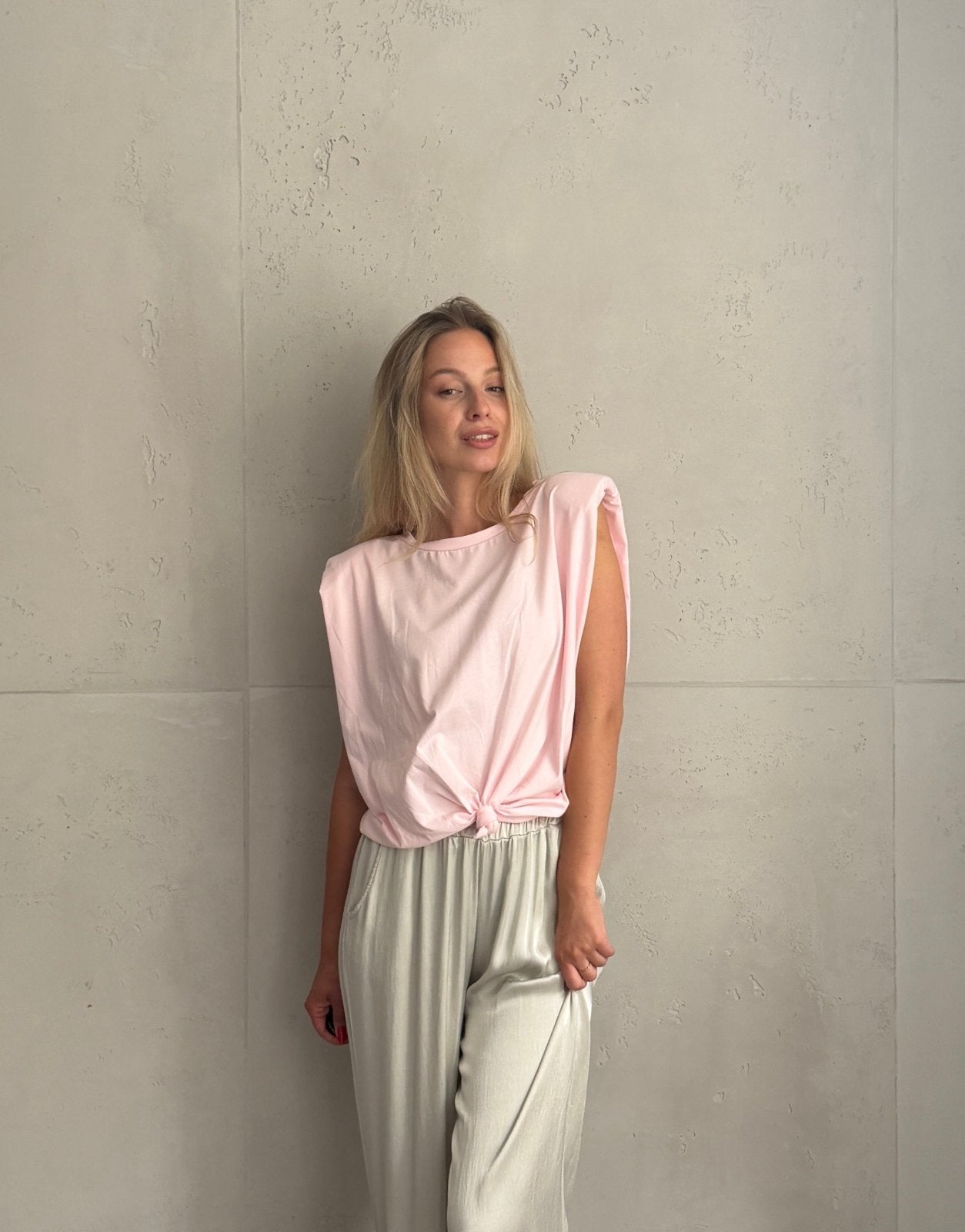 Top mit Schulterpolstern in Uni - Switch-Fashion