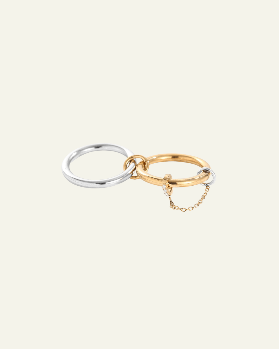 Two Layer Ring - Set "Pro" in Gold & Silber - Switch - Fashion