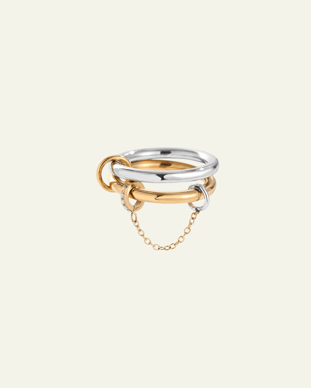 Two Layer Ring - Set "Pro" in Gold & Silber - Switch - Fashion