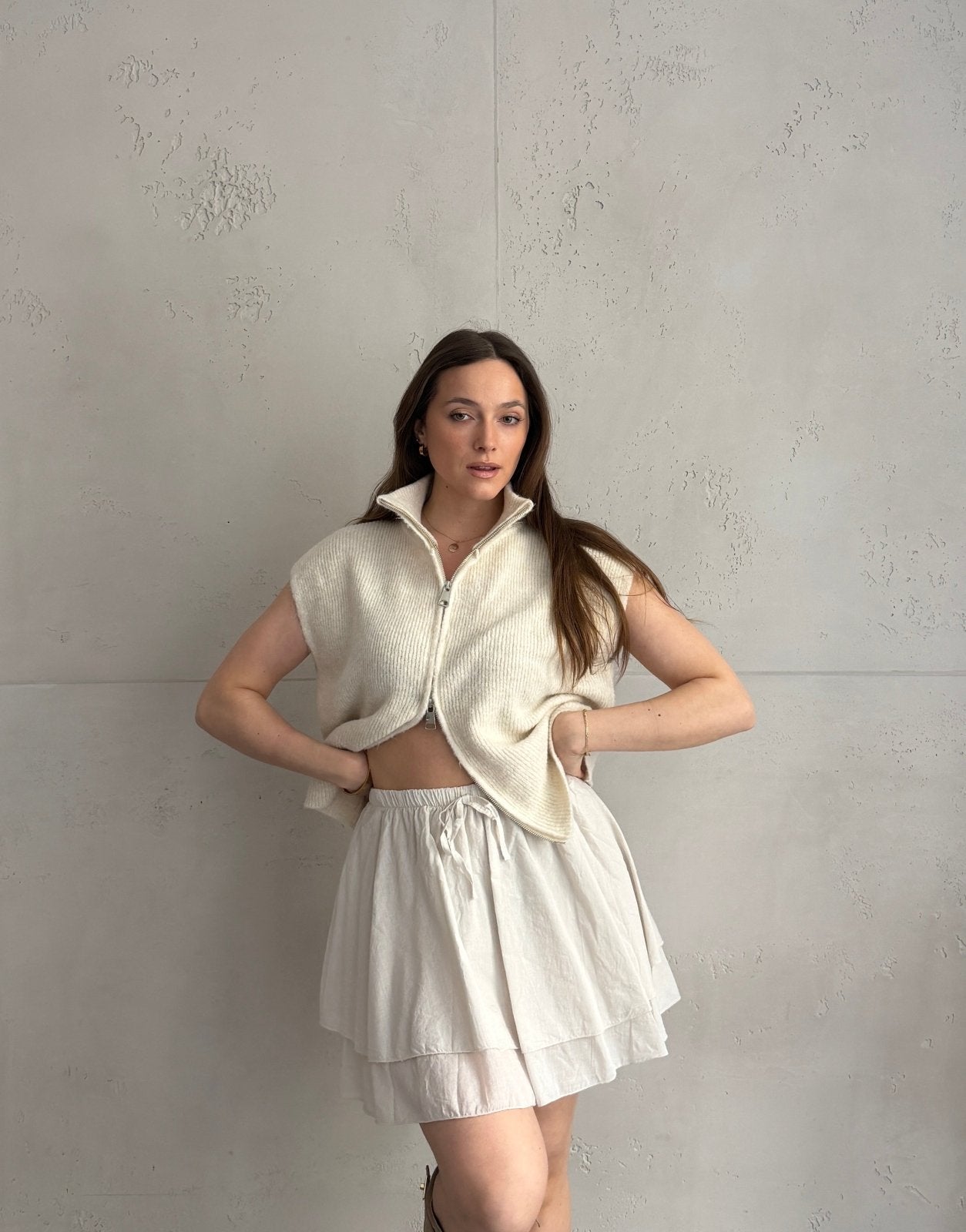 Uni Stehkragen Pullunder mit Zip - Switch - Fashion