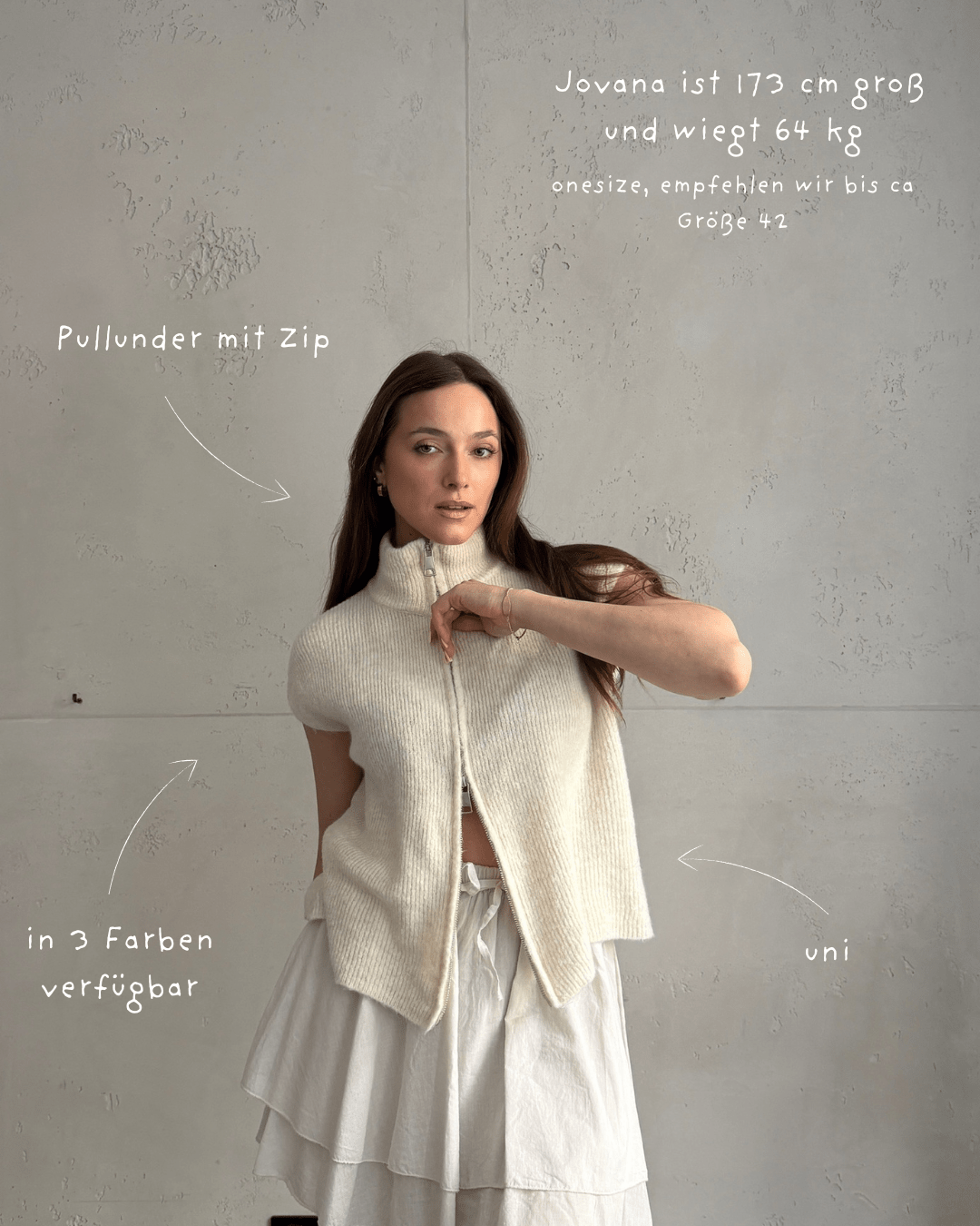 Uni Stehkragen Pullunder mit Zip - Switch - Fashion