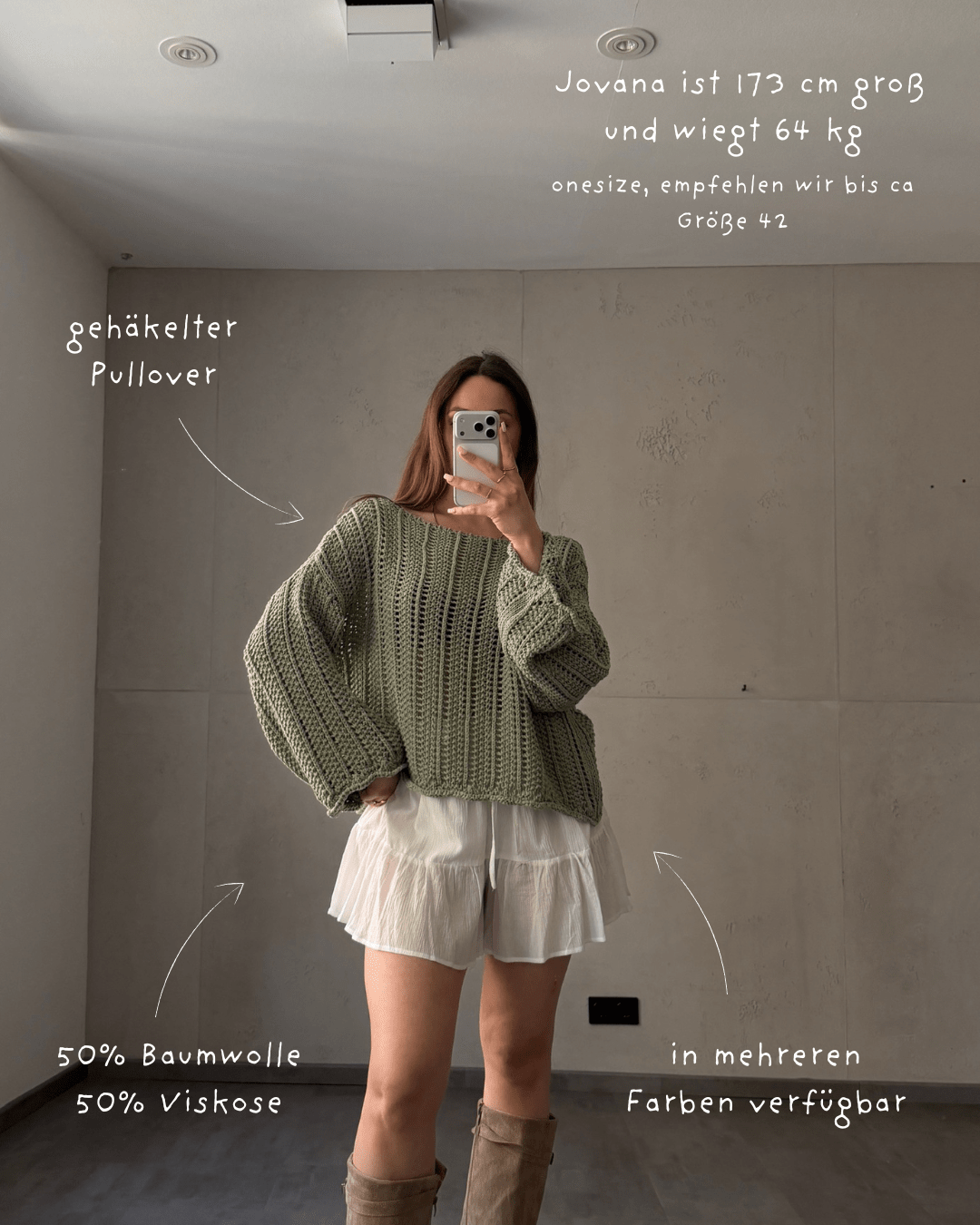 Weitmaschiger Häkelpullover mit überschnittenen Schultern - Switch - Fashion