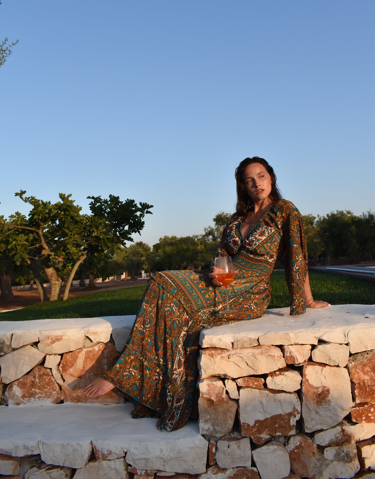 Gestuftes Maxikleid