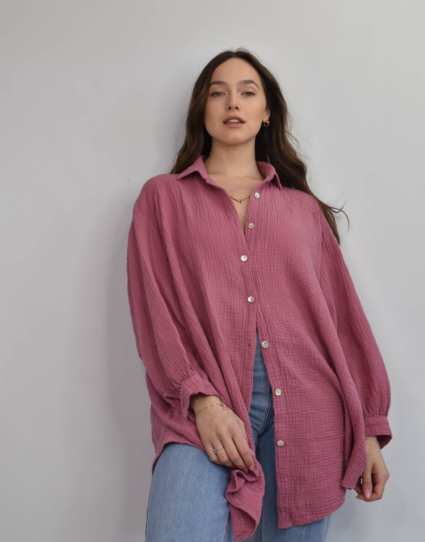 Oversize Musselinbluse in verschiedenen Farben