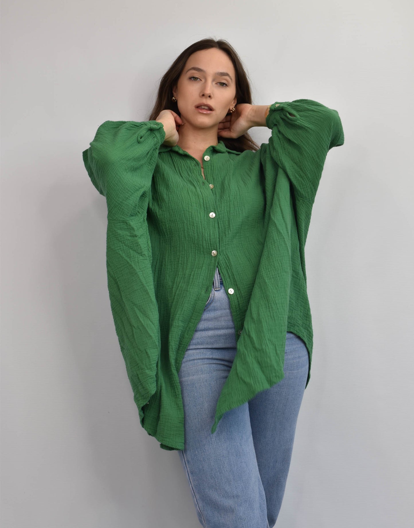 Oversize Musselinbluse in verschiedenen Farben