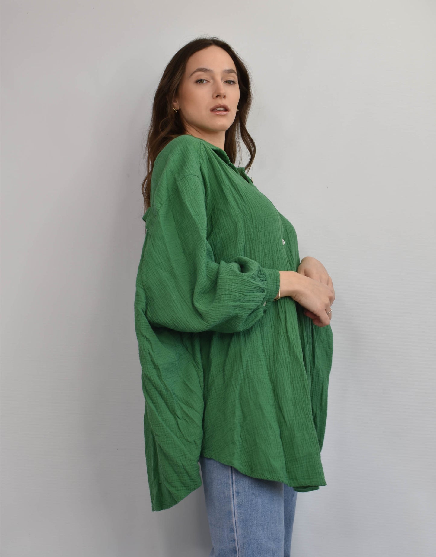 Oversize Musselinbluse in verschiedenen Farben