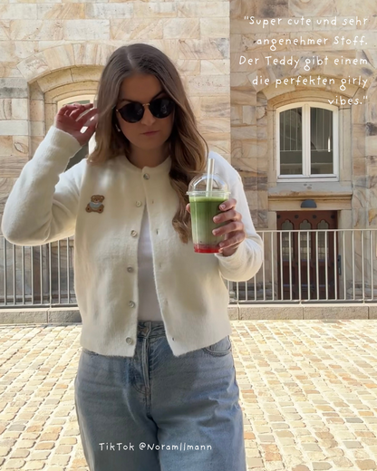 Cardigan mit Teddy Aufdruck