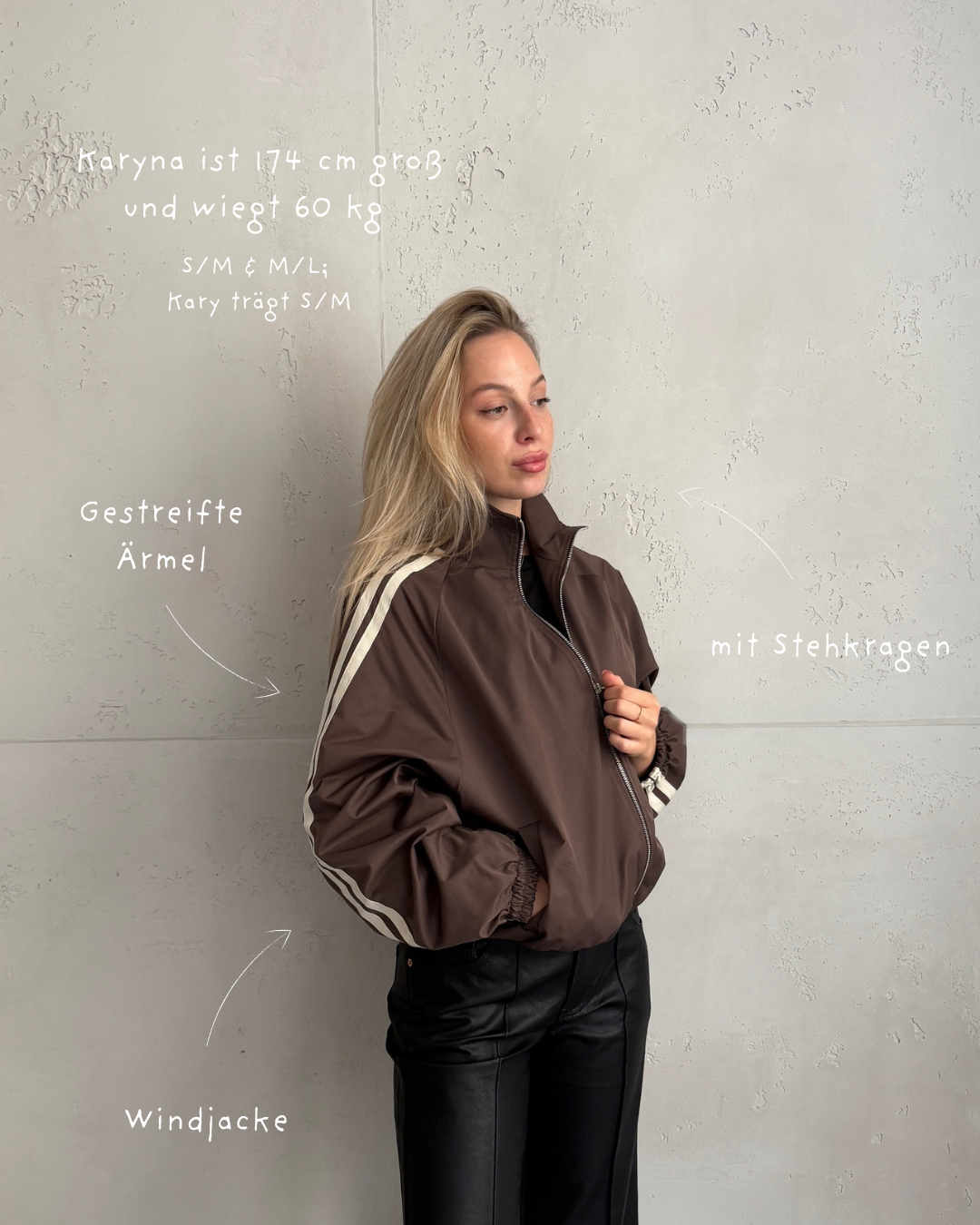Windjacke mit Ärmelstreifen