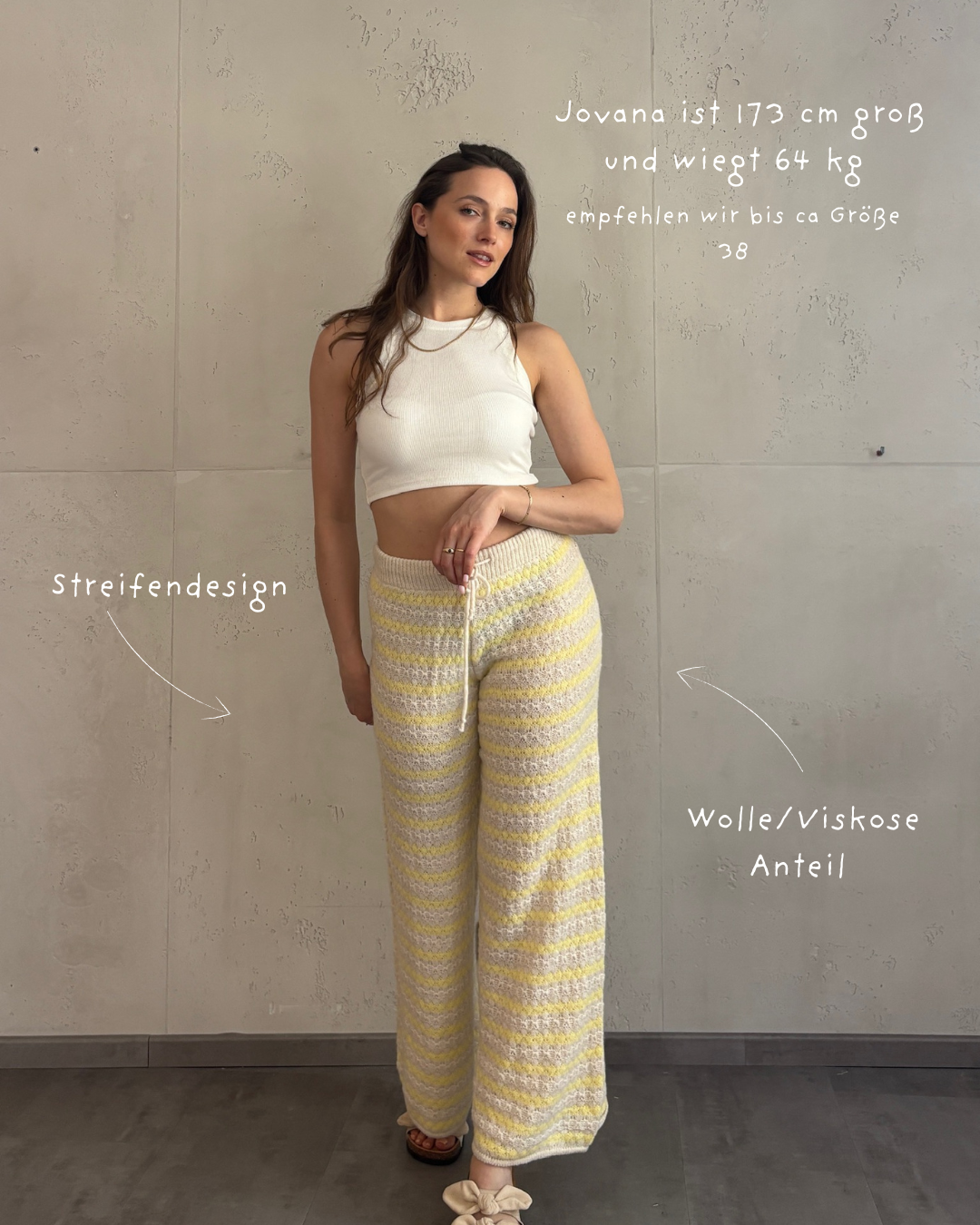 Strickhose mit Streifen aus Wolle