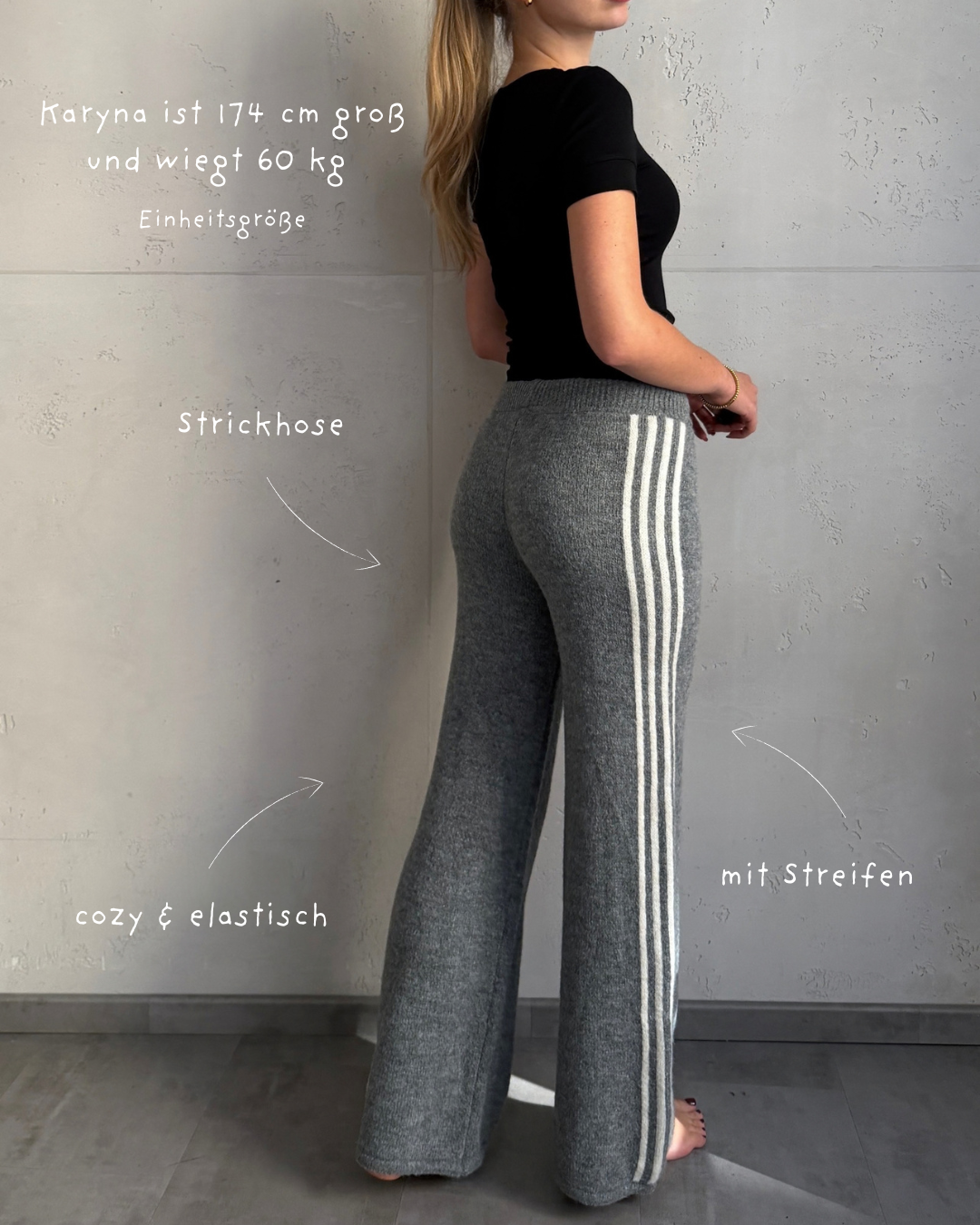 Strickhose mit Seitenstreifen