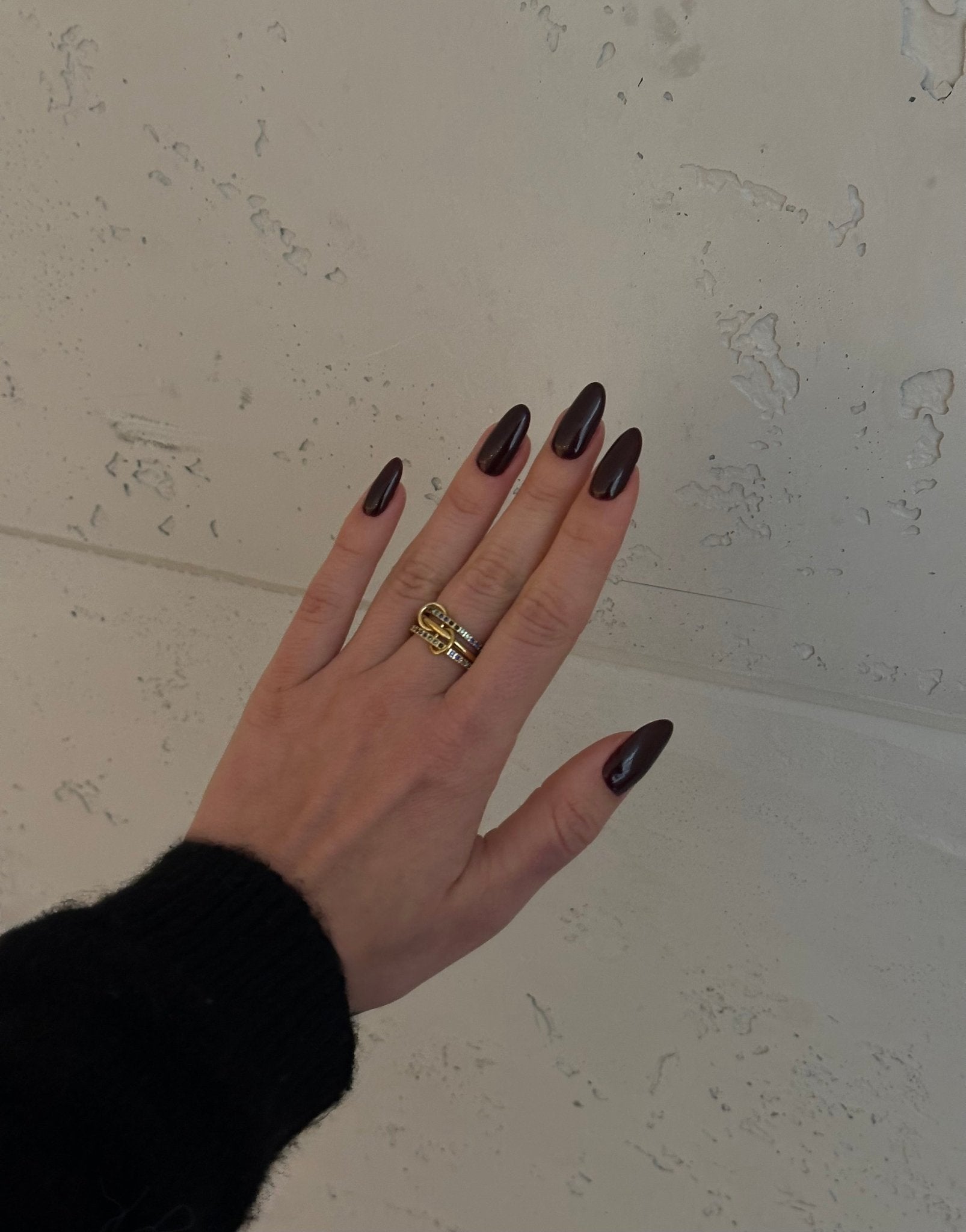 3 - Layer Goldring mit Zirkonia – Gradient Glitzersteine in Braun, Pink & Blau - Switch - Fashion