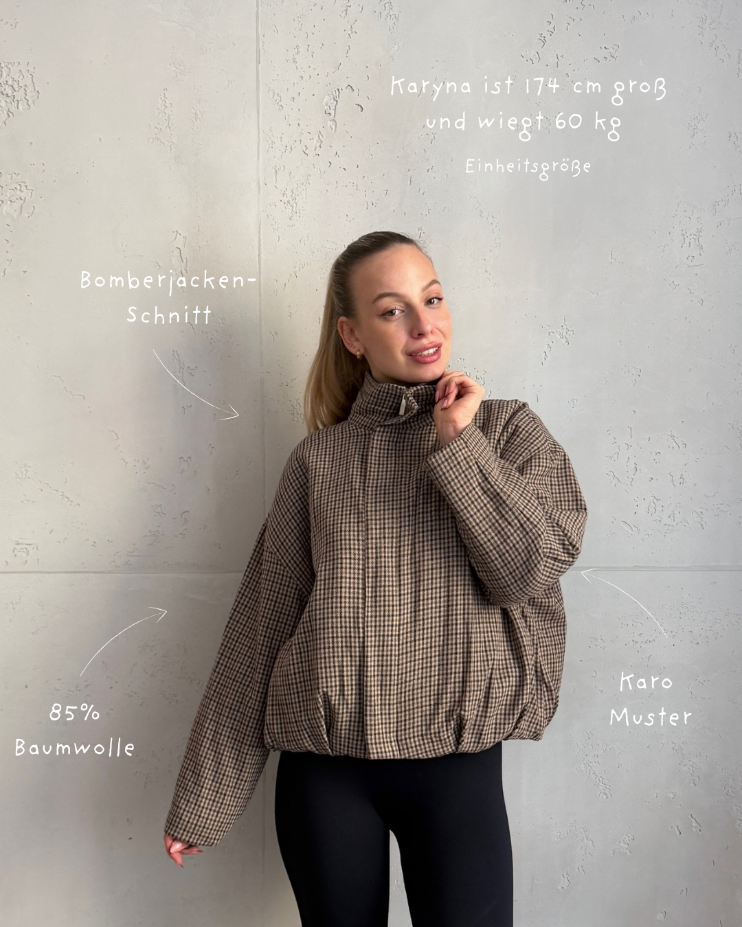 Karierte Bomberjacke