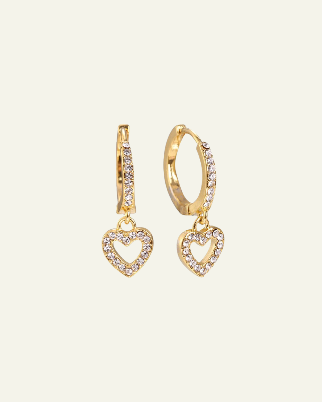 Hollow Diamond Heart Edelstahl Ohrringe – Bold Love &amp; Sparkle