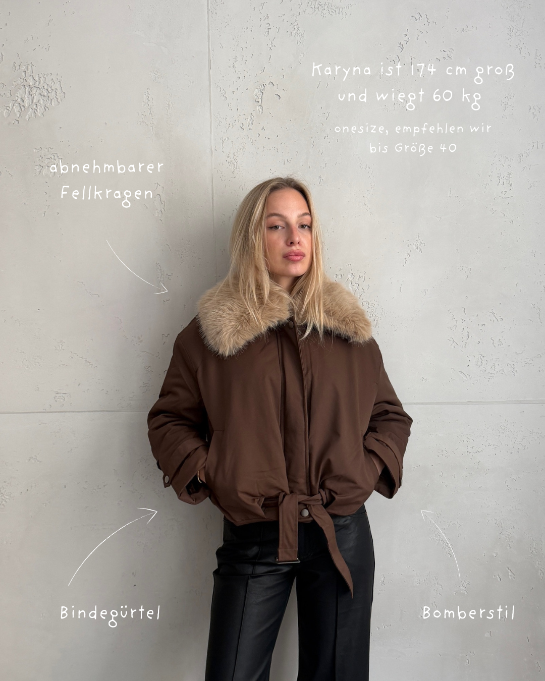 Jacke mit abnehmbarem Fellkragen