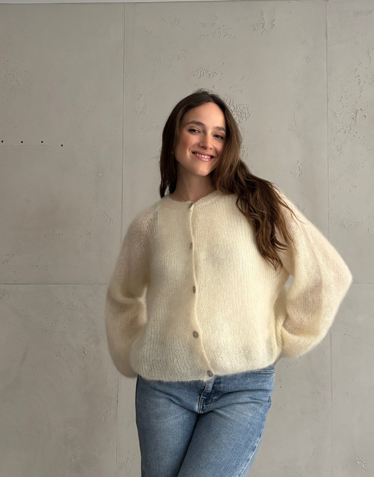 80% Mohair Strickjacke