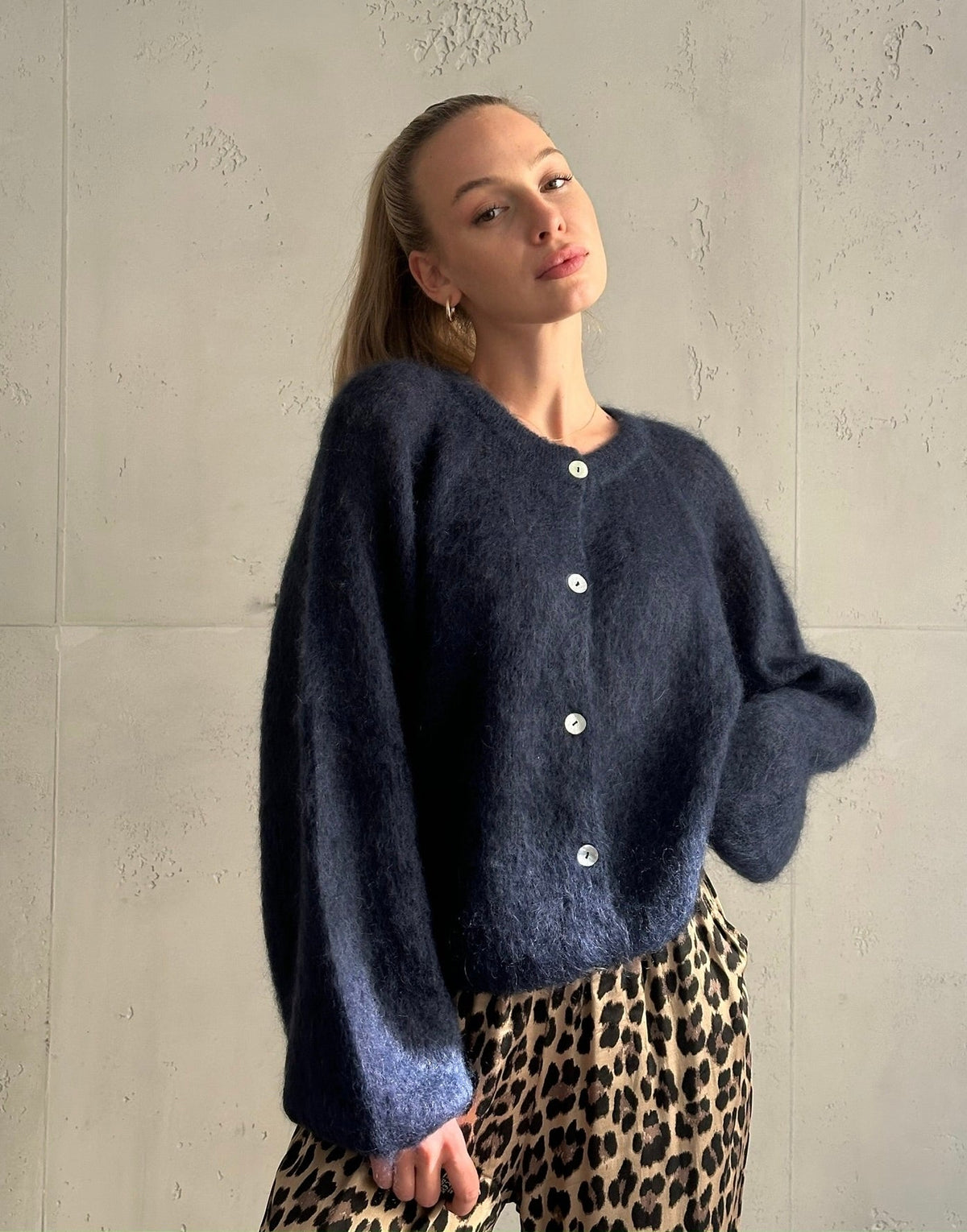 80% Mohair Strickjacke