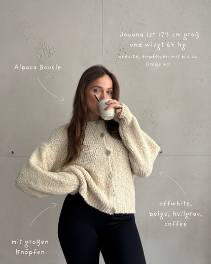 Alpaca Bouclé-Jacke mit Knöpfen