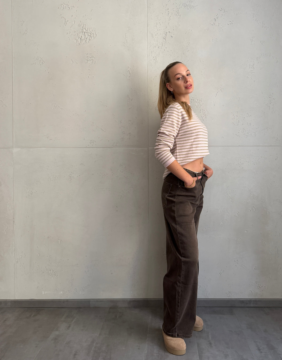 Balloon Jeans mit umgeschlagenem Bund