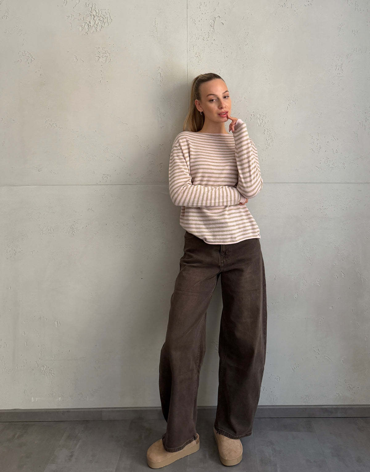 Balloon Jeans mit umgeschlagenem Bund