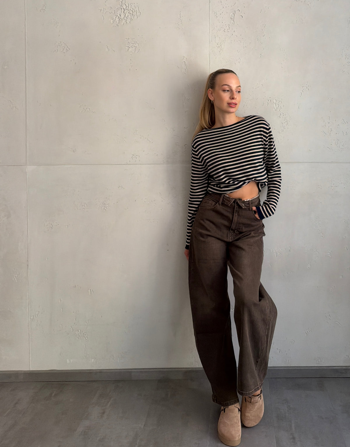 Balloon Jeans mit umgeschlagenem Bund