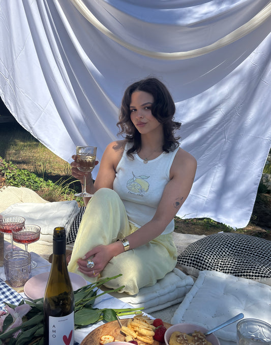 Geripptes Zitronen Top aus Baumwolle – Capri Vibes für den Sommer