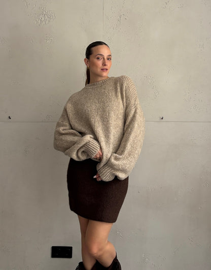 Oversize-Pullover mit weitem Ärmel und Bündchen
