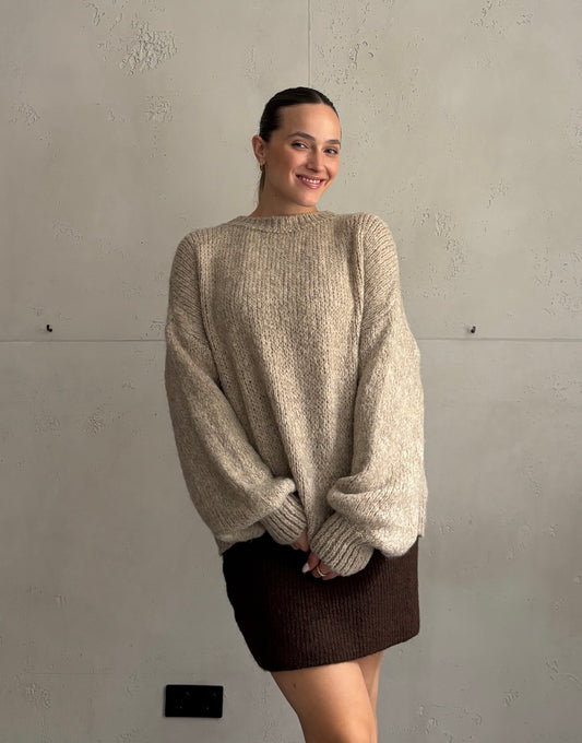 Oversize-Pullover mit weitem Ärmel und Bündchen