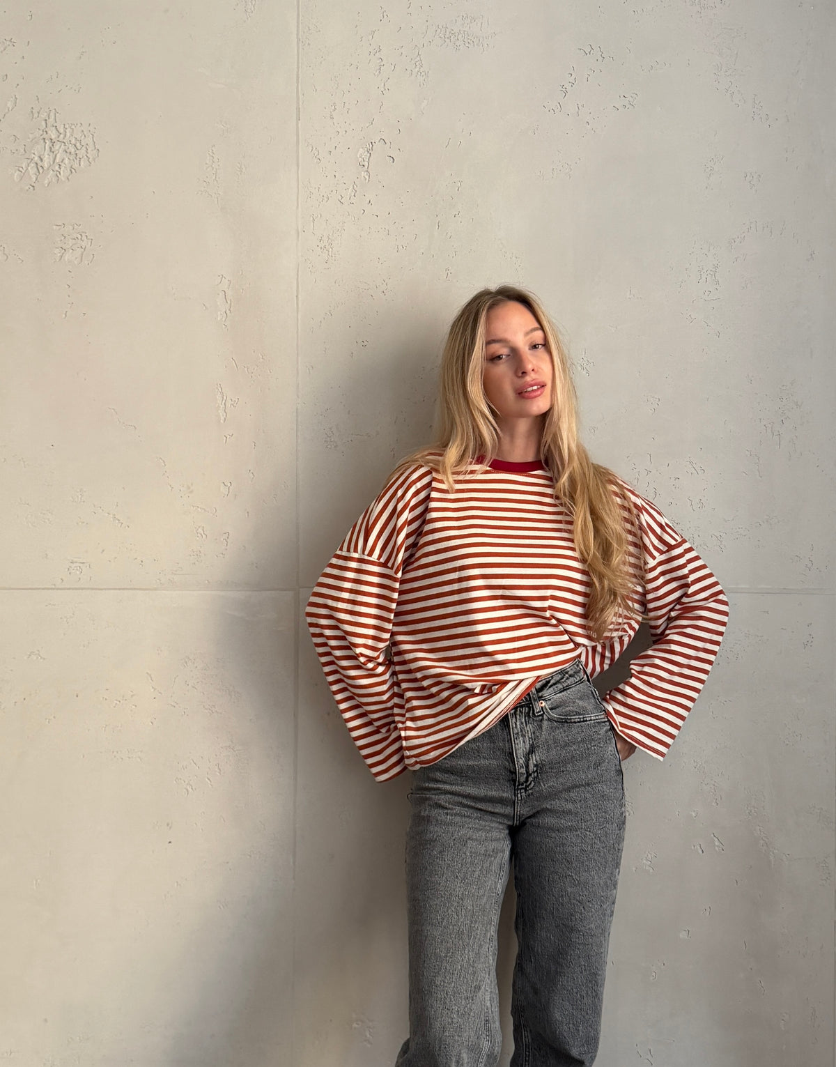 Gestreiftes Basic Longsleeve Shirt