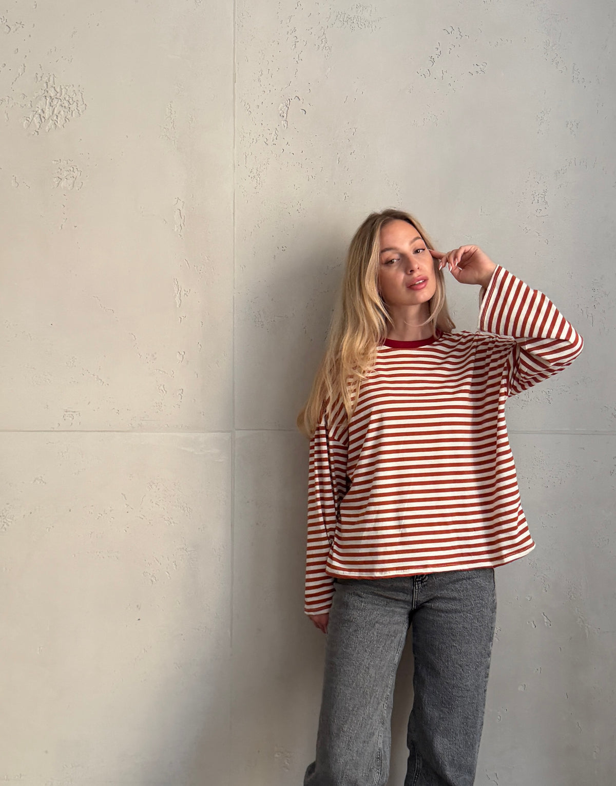 Gestreiftes Basic Longsleeve Shirt