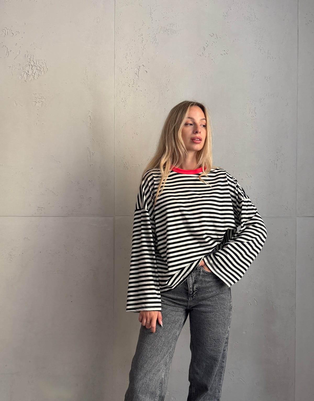 Gestreiftes Basic Longsleeve Shirt