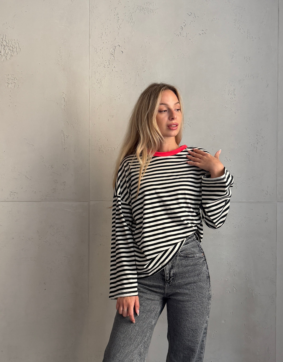 Gestreiftes Basic Longsleeve Shirt
