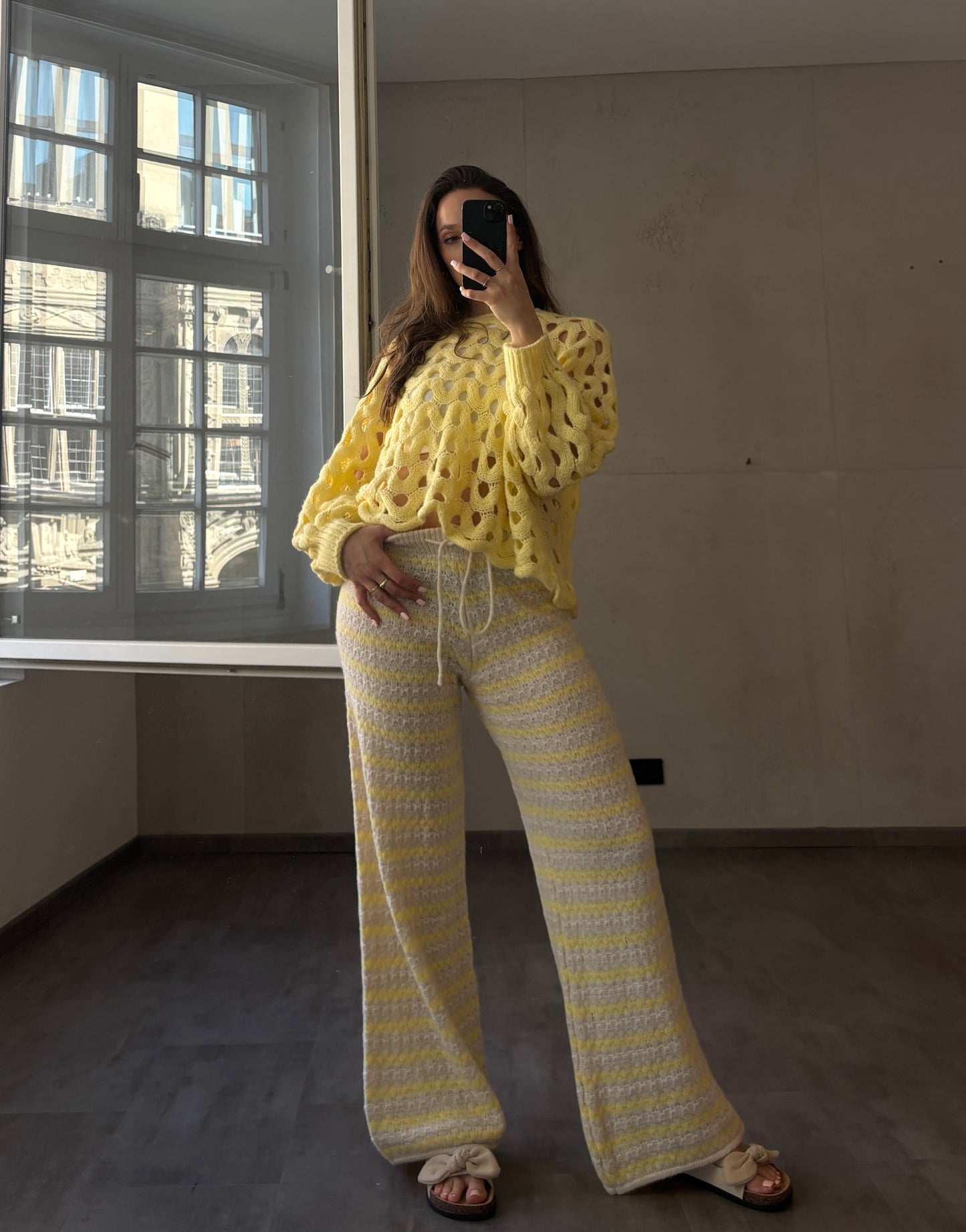 Strickhose mit Streifen aus Wolle