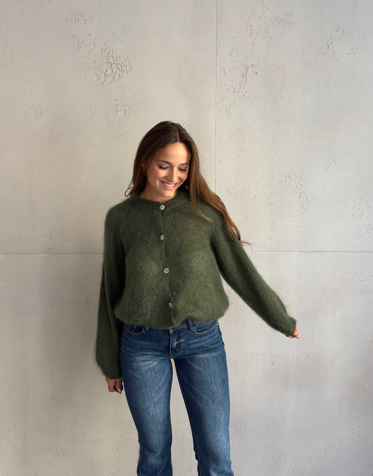 80% Mohair Strickjacke