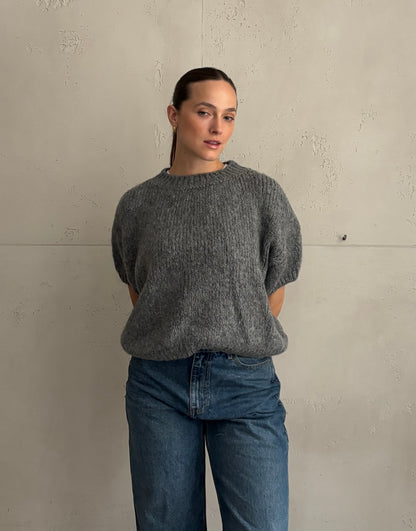 Kurzarm-Pullover aus Grobstrick