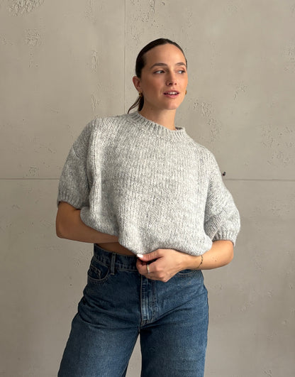 Kurzarm-Pullover aus Grobstrick